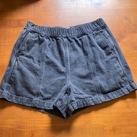 Madewell Pants - Madewell Black Denim Easy Pull-On Shorts